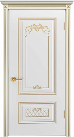 межкомнатная дверь Аккорд белая эмаль патина золото ДГ